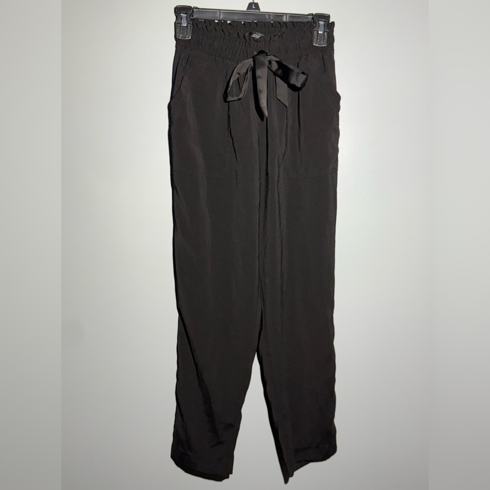 Zara Black Tie-Waist Pants